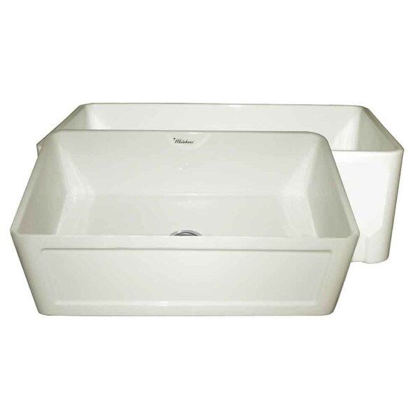Whitehaus Rvrsbl Sink W/ A Concave Front Apron On One Side, Bsct WHFLCON3018-BISCUIT - main